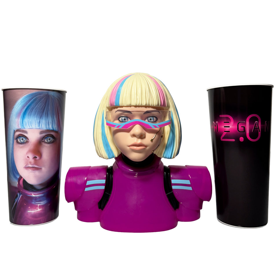 M3GAN 2.0 Cyberpunk Popcorn Bucket and 2 FREE Souvenir Cups 44 oz