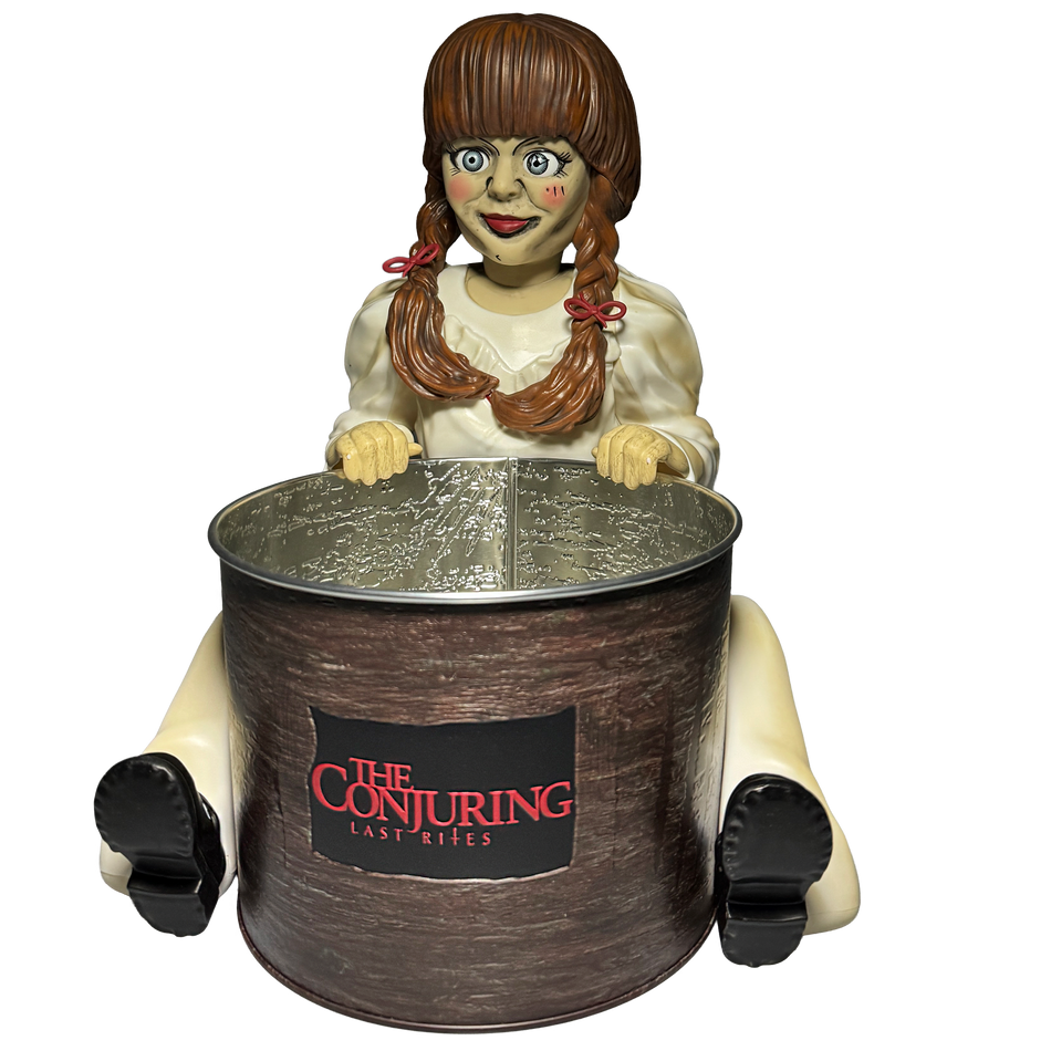 The Conjuring: Last Rites Annabelle with Metal Tin Popcorn Bucket